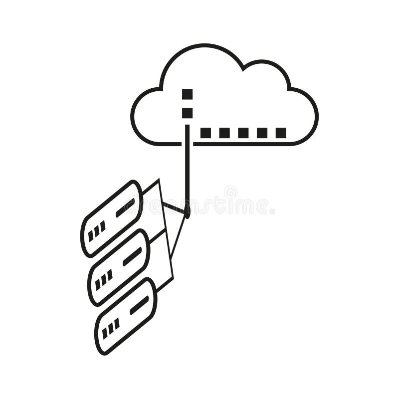 Concept de rețea de calcul de tip cloud computing. disponibilitatea cererii pentru sistemul informatic. ilustrare vectorială. eps royalty free illustration