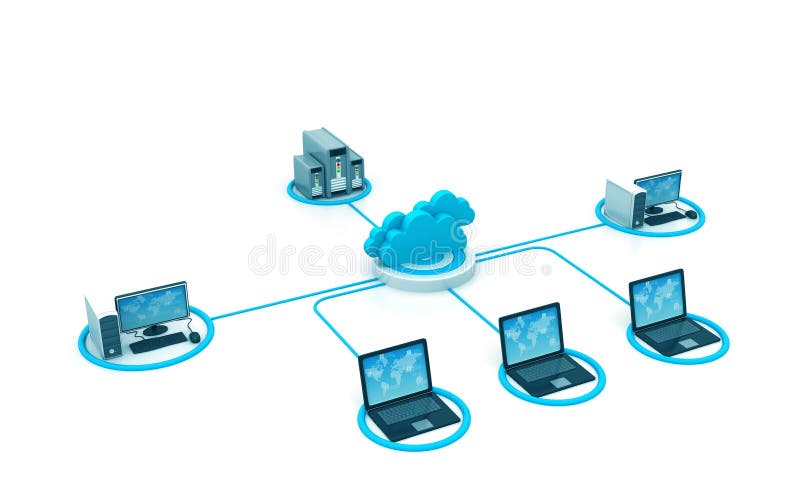 Cloud computing network stock illustration Cloud computing network stock illustration
