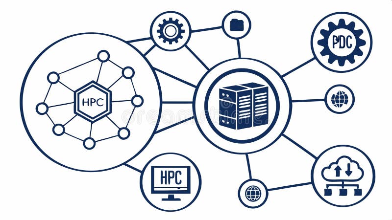 Cloud computing network, data storage, cloud tech vector design Generative AI vector illustration