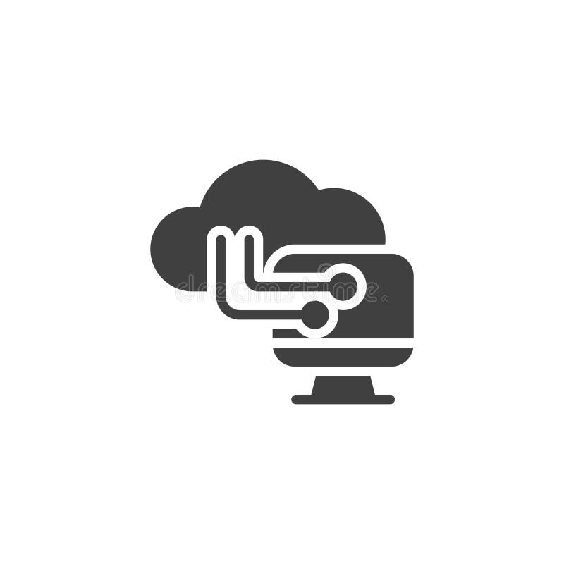 Cloud computing network vector icon stock illustration