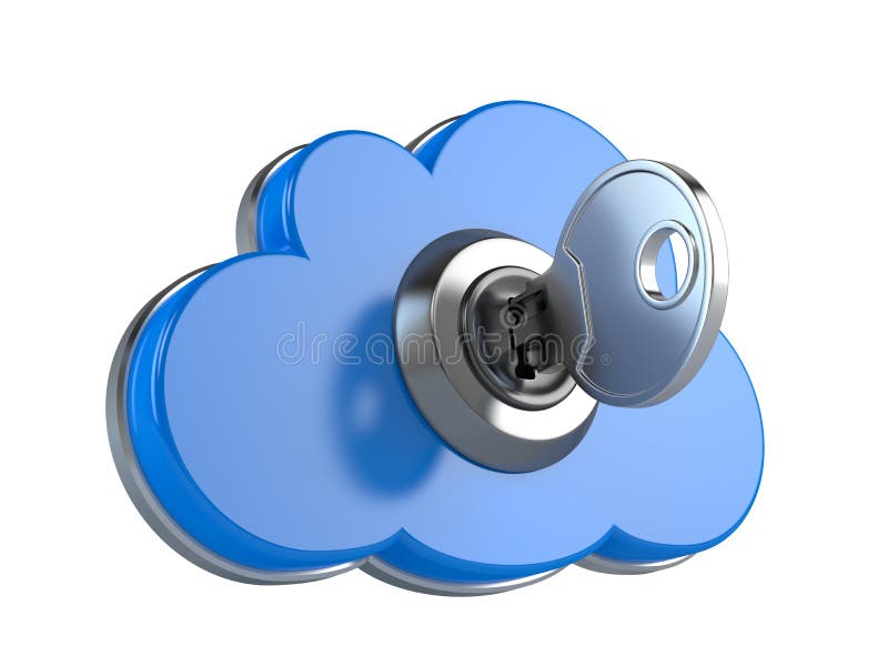 Cloud computing security vector illustration