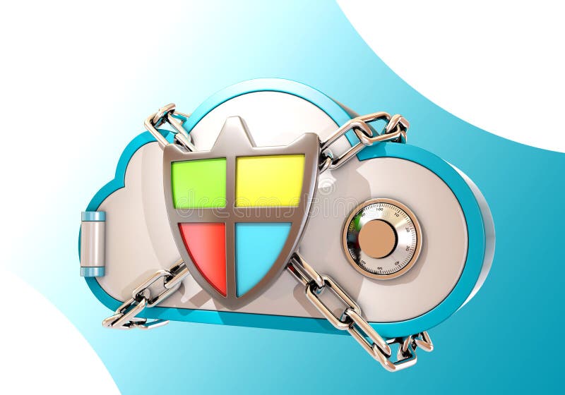 Cloud computing security stock illustration. Illustration of networking