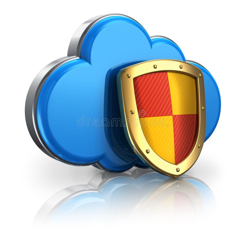 Cloud computing and storage security concept vector illustration Cloud computing and storage security concept vector illustration