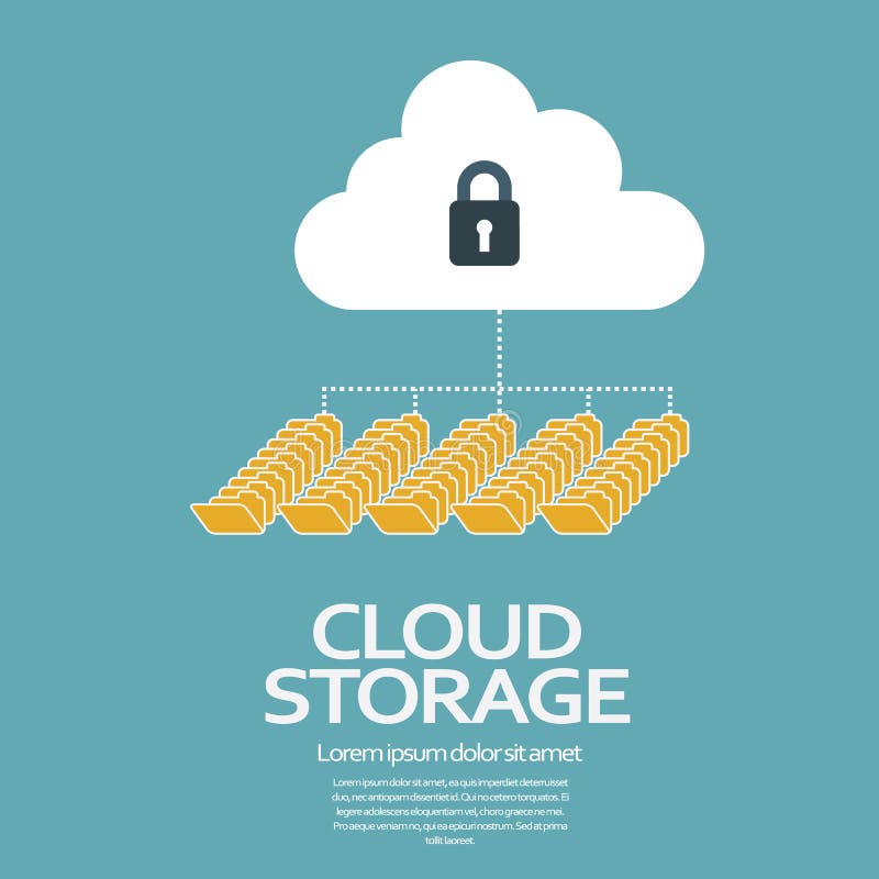 Cloud computing storage security concept. Eps10 royalty free illustration