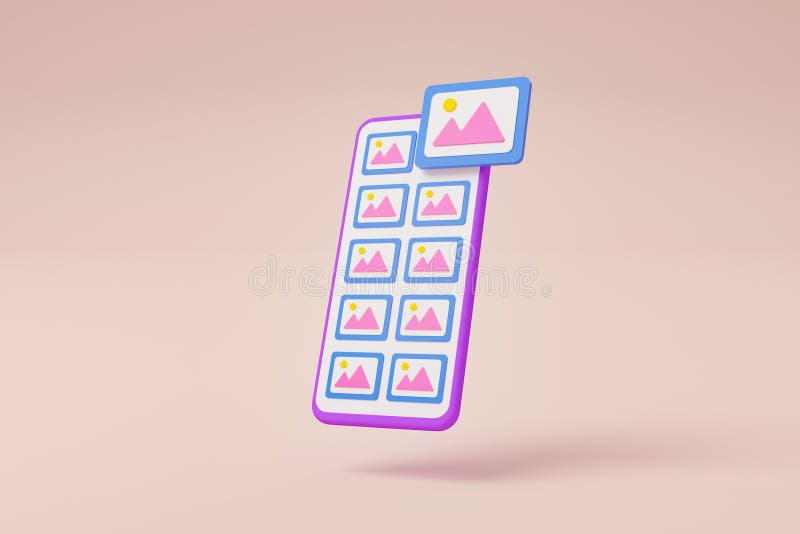 Mobile Smart Phone Device Keep Data Image on Background Stock