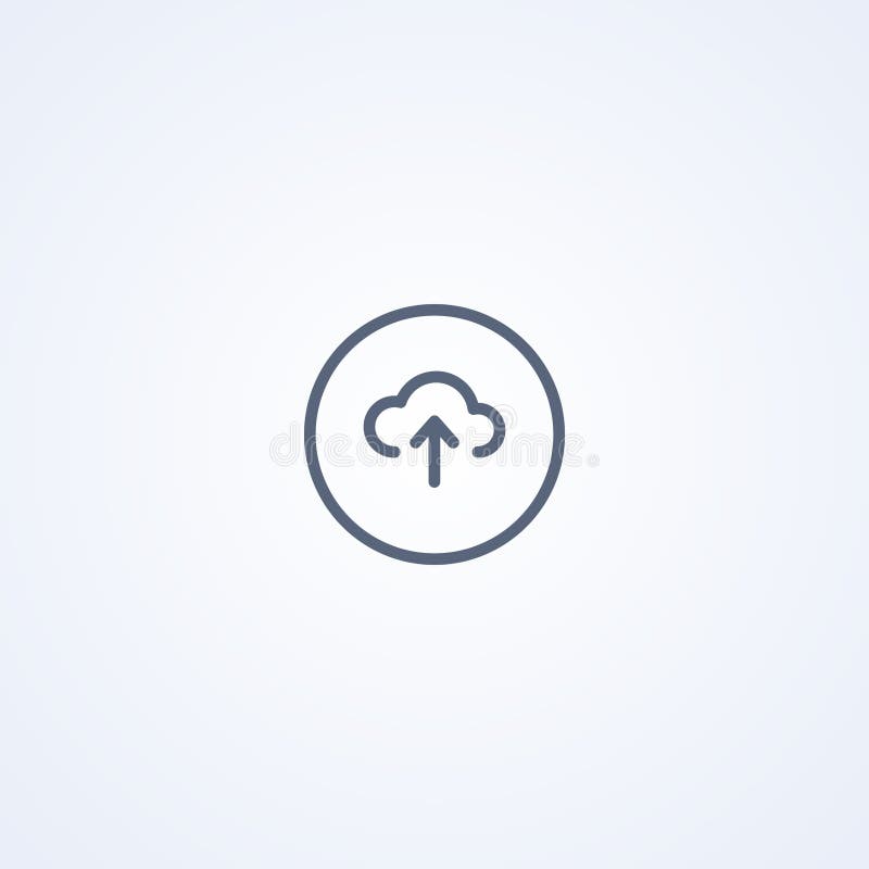 Cloud-computing, upload, vector best gray line icon vector illustration