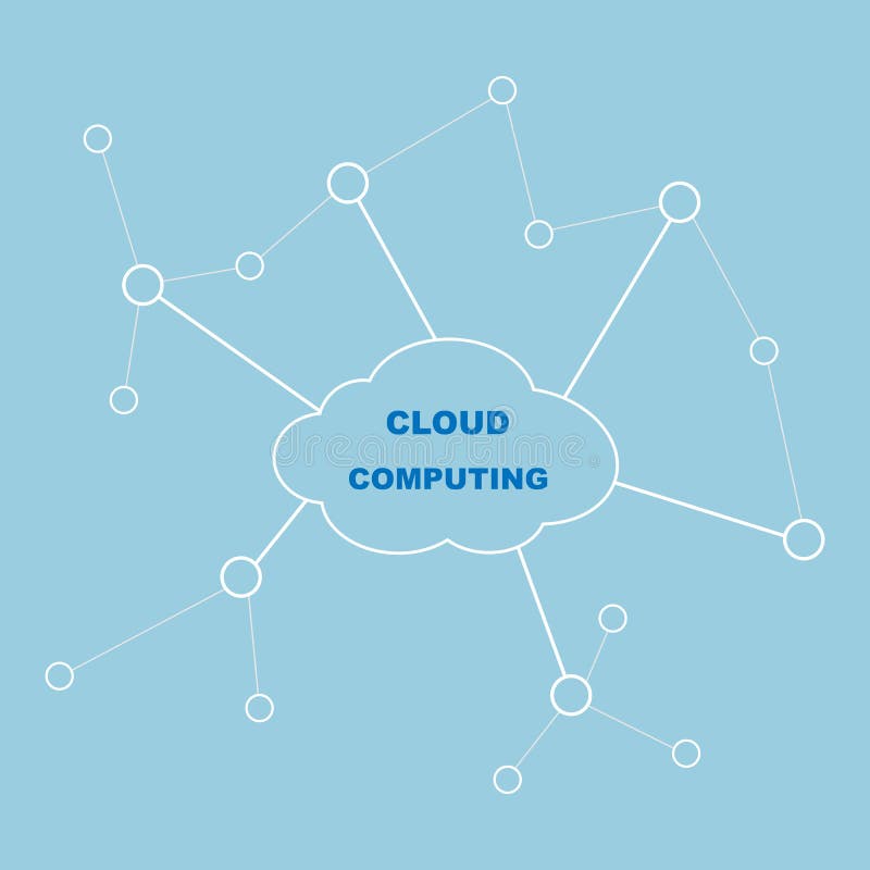 Cloud-Computing verbindet sich mit dem IT-Hintergrund von dots stock abbildung Cloud-Computing verbindet sich mit dem IT-Hintergrund von dots stock abbildung
