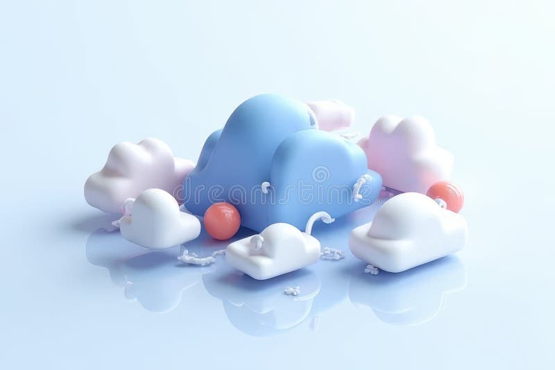 Cloud Computing and Web Hosting Visualization royalty free illustration
