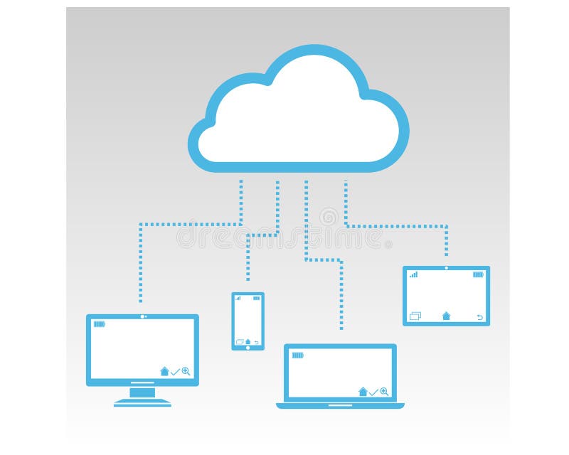 Cloud Connection Application in Other Device Stock Illustration