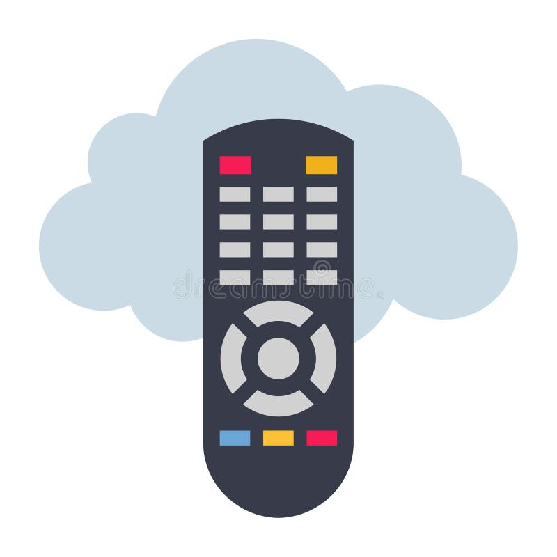Cloud Control Remote - Flat color icon. Cloud Control Remote - Flat color icon uploading.