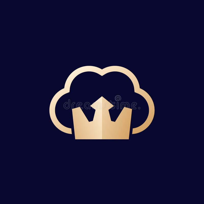 Cloud and crown logo design vector illustration