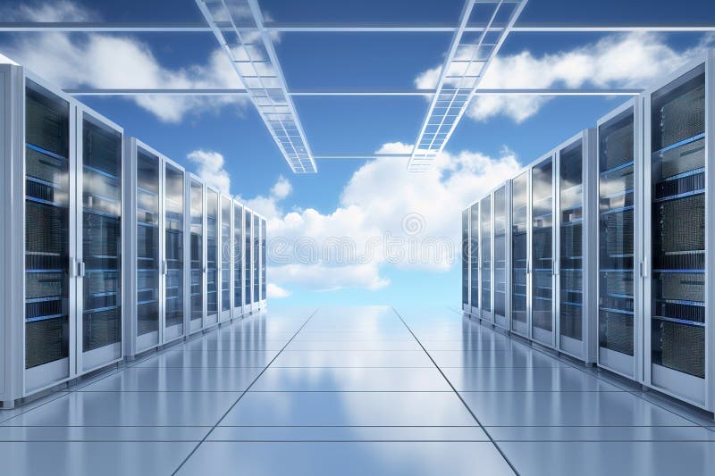 Cloud Data Center, Concept of Cloud Computing Technology. Generative AI