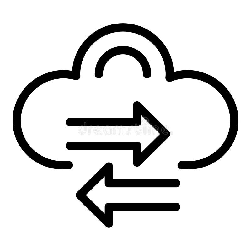Cloud data change icon outline vector. Internet secure royalty free illustration