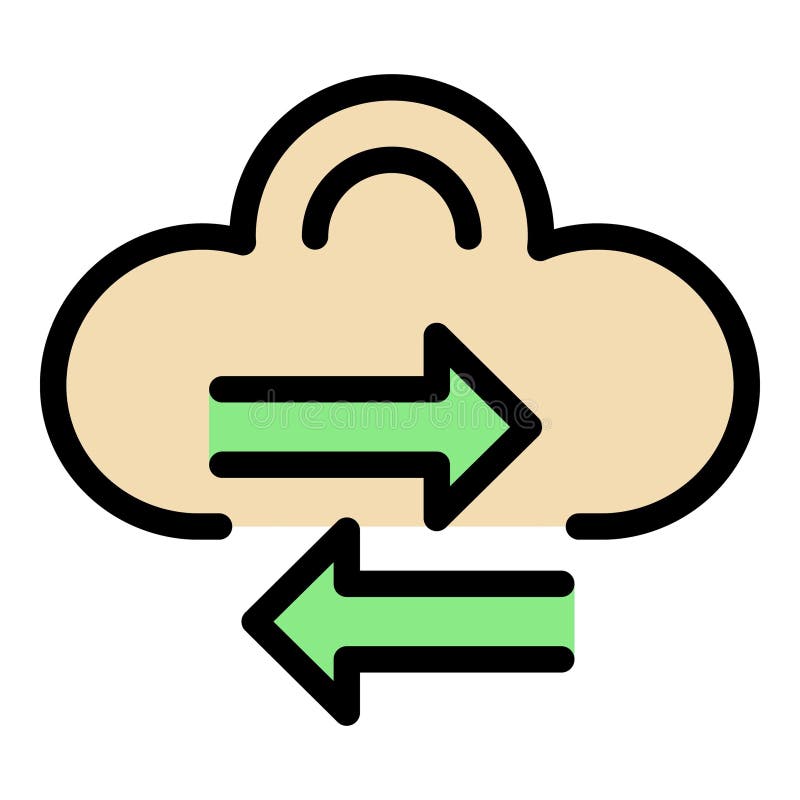 Cloud data change icon vector flat stock illustration