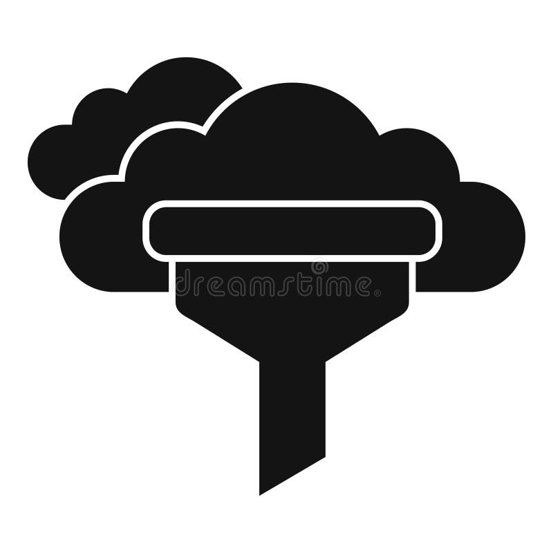 Cloud data funnel icon simple vector. Work idea stock illustration