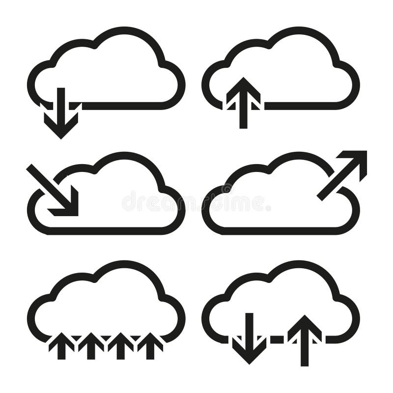 Cloud data icon. Upload download store data symbol. Vector illustration. EPS 10. stock illustration