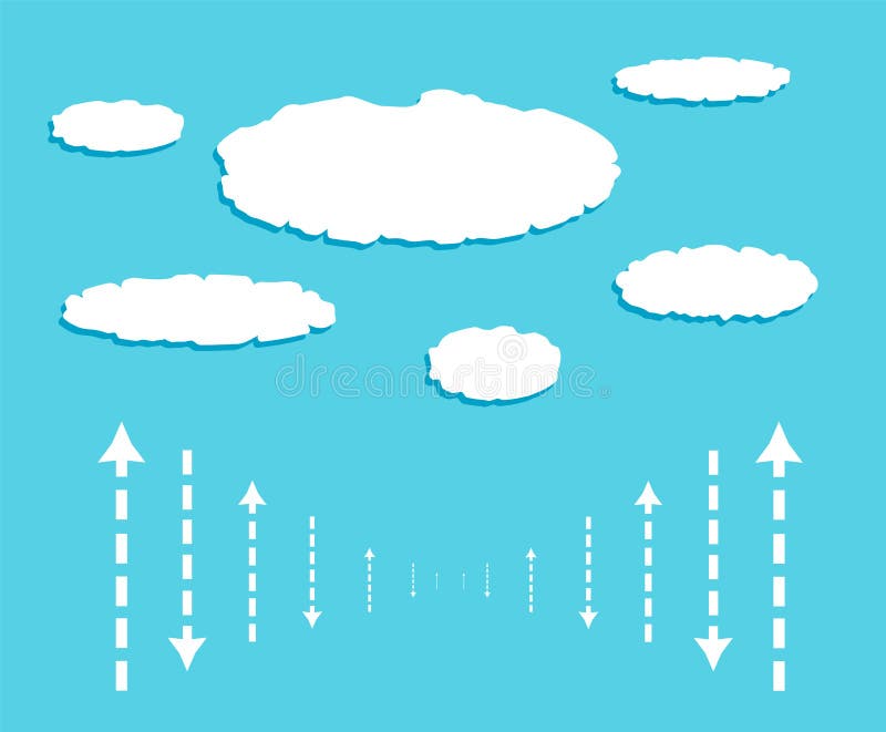 Cloud with data signals in form of arrows