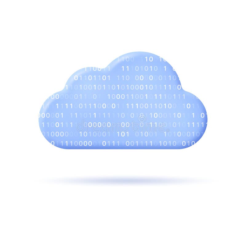 Cloud with digital binary code cloud computing concept vector d cloud with digital binary code cloud computing concept vector d иллюстрация штока