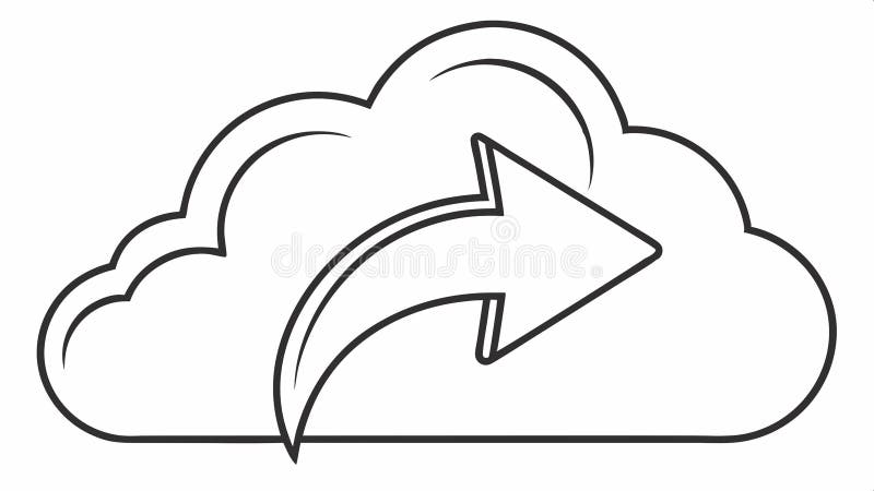Cloud download icon, data storage, cloud service, download symbol vector design Generative AI royalty free illustration