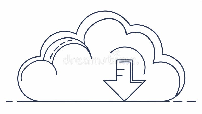 Cloud download icon, data storage, cloud service, download symbol vector design Generative AI stock illustration