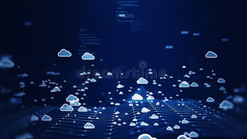 Cloud and edge computing technology connectivity concept. royalty free illustration