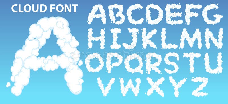 Cloud english alphabet font