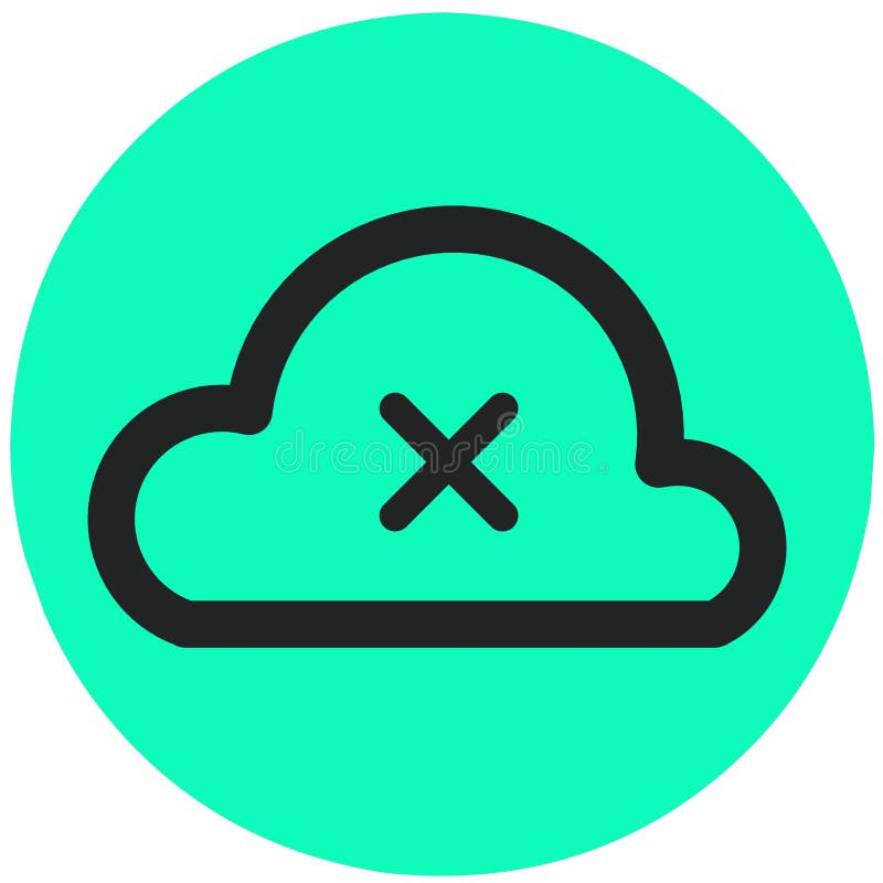 Cloud fault line icon. Cloud computing access denied sign. Server not found symbol royalty free illustration