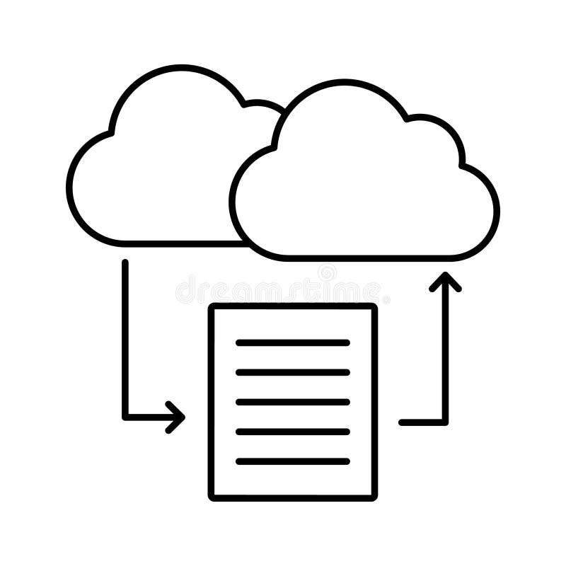 Cloud files Line Vector icon which can easily modify or edit stock illustration