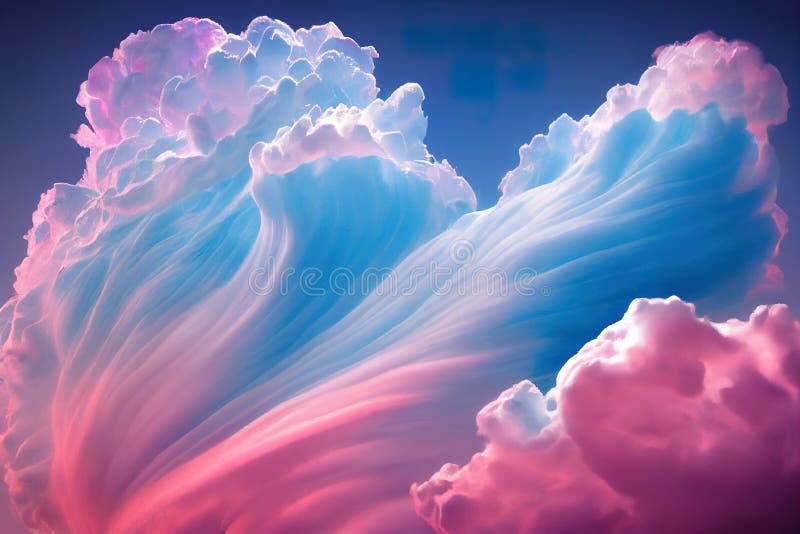A Cloud Filled with Pink and Blue Clouds in the Sky with a Blue Sky