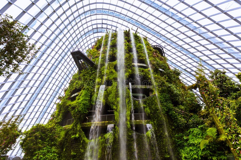 Cloud Forest Dome at Gardens by the Bay in Singapore Stock Photo