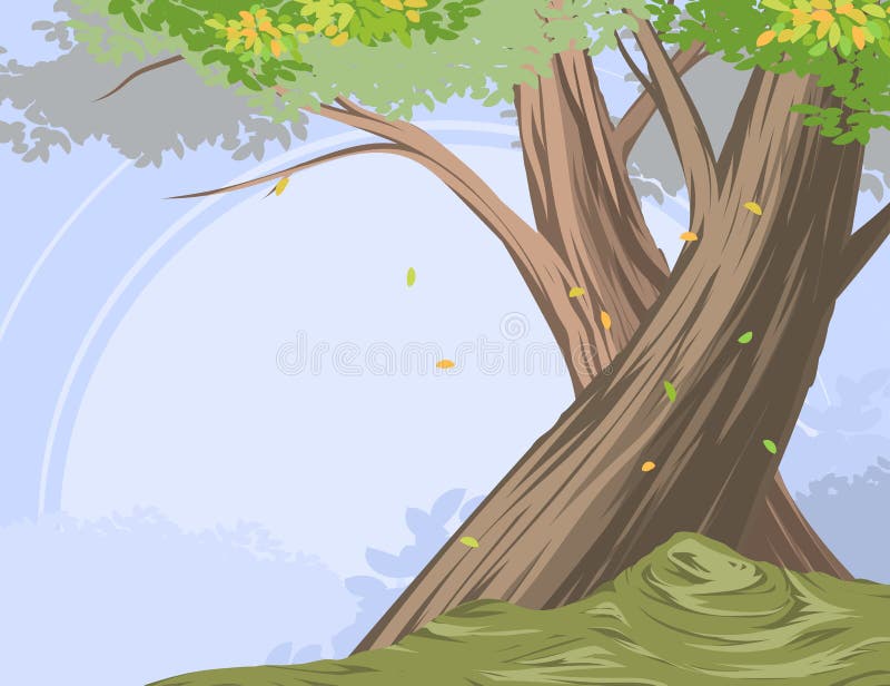 Cloud forest scene vector nature background