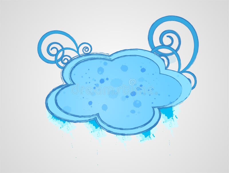 Cloud frame, colored blue