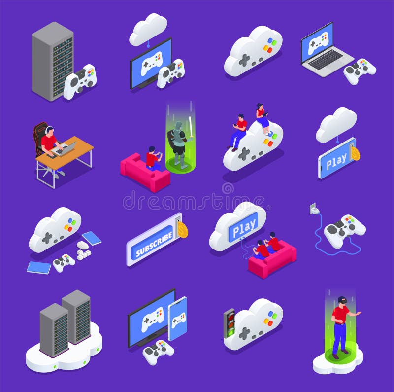 Cloud Gaming UI UX Vector Web Template for Website Header, Banner, Slider  or Landing Page. Online Video Gaming on Demand Stock Vector - Illustration  of device, game: 183549138