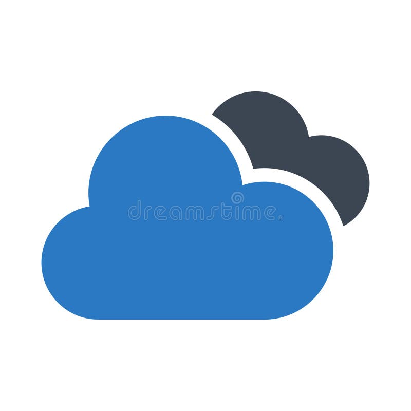 Cloud glyphs double color icon royalty free illustration