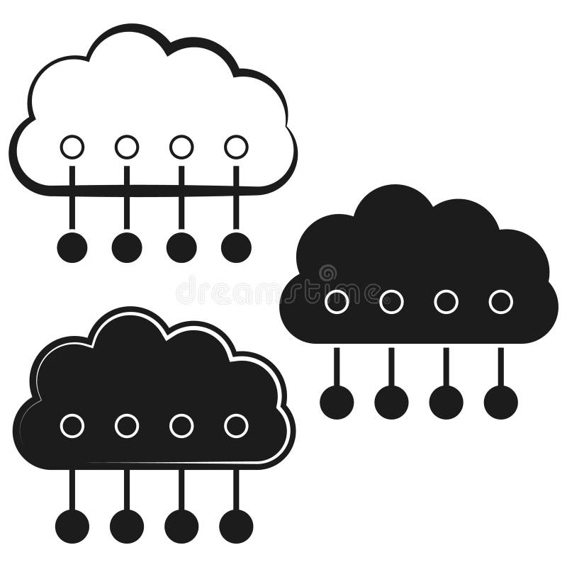 Cloud icon. Network connection symbol. Black vector illustration. Data storage graphic. royalty free illustration