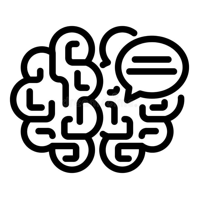 Cloud idea icon, outline style royalty free illustration