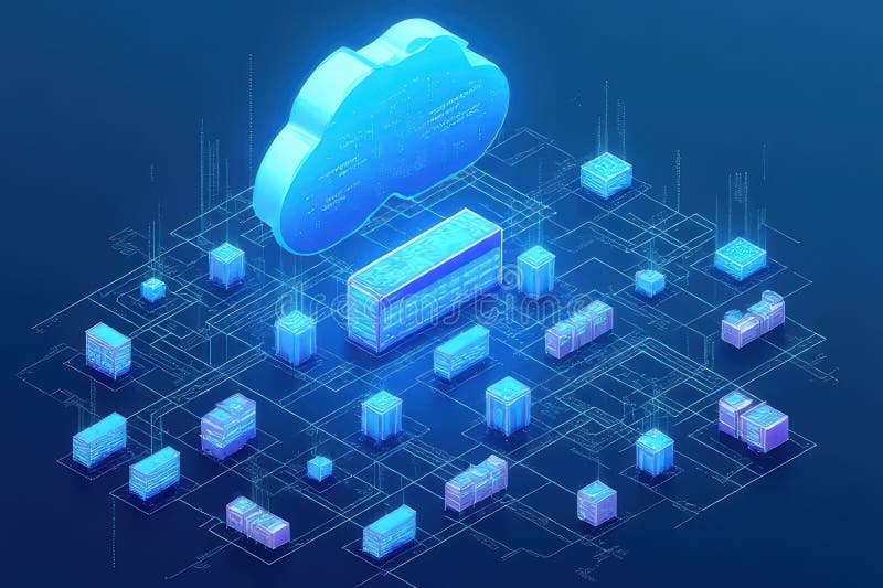Cloud Infrastructure Architecture Evolution royalty free illustration
