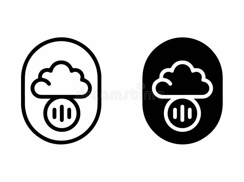 Εικονίδια κάψουλας cloud instance για υποδομή DevOps CLI Μαύρο Λευκό διανυσματική απεικόνιση