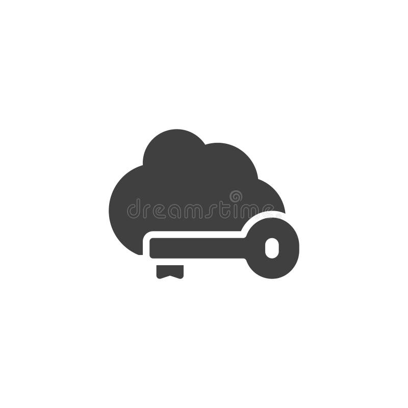Cloud with a key vector icon vector illustration