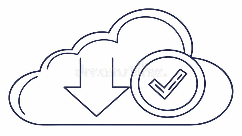 Cloud lock icon, data security, cloud storage, privacy symbol, secure cloud vector design Generative AI royalty free illustration