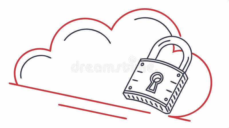 Cloud lock icon, data security, cloud storage, privacy symbol, secure cloud vector design Generative AI vector illustration