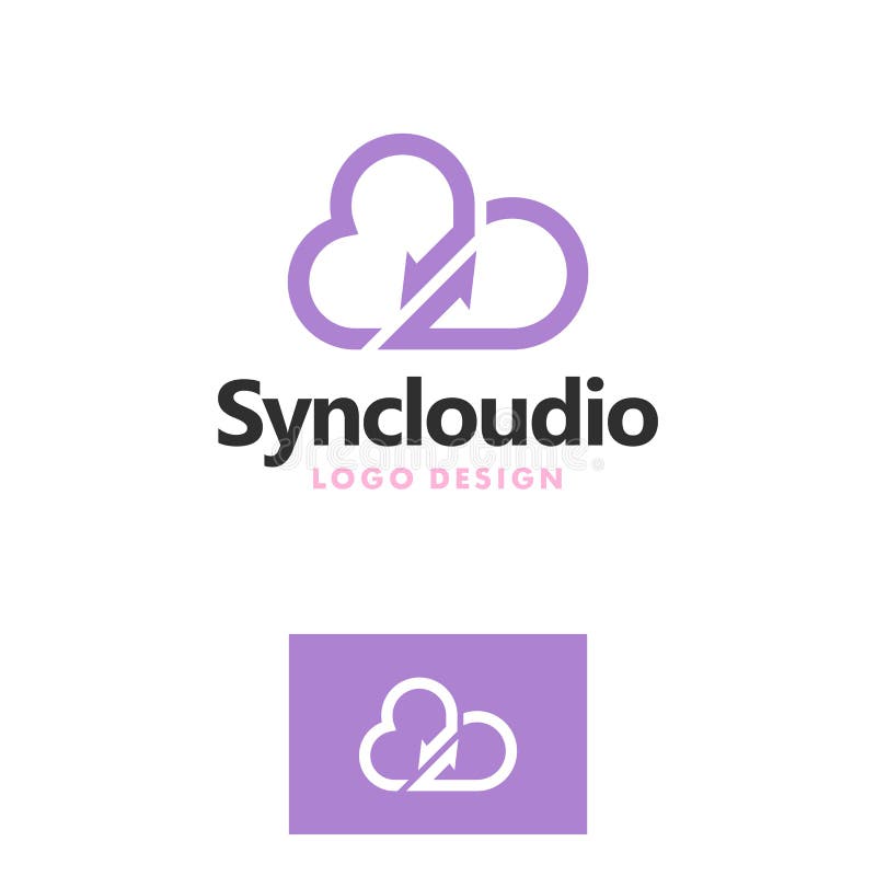Sync Logo Cloud Sky Clipart Stock Vector - Illustration of line ...