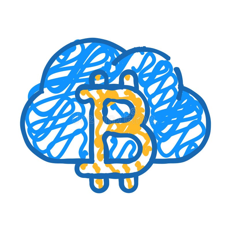 Cloud mining vector symbol illustration icon doodle illustration vector illustration