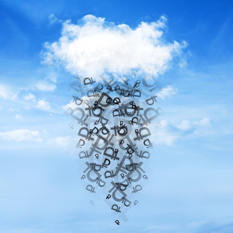 Cloud and money rain stock illustration. Illustration of amazing - 51443582