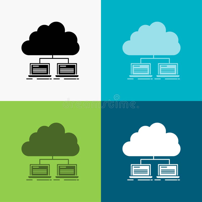 Cloud, network, server, internet, data Icon Over Various Background. glyph style design, designed for web and app. Eps 10 vector stock illustration
