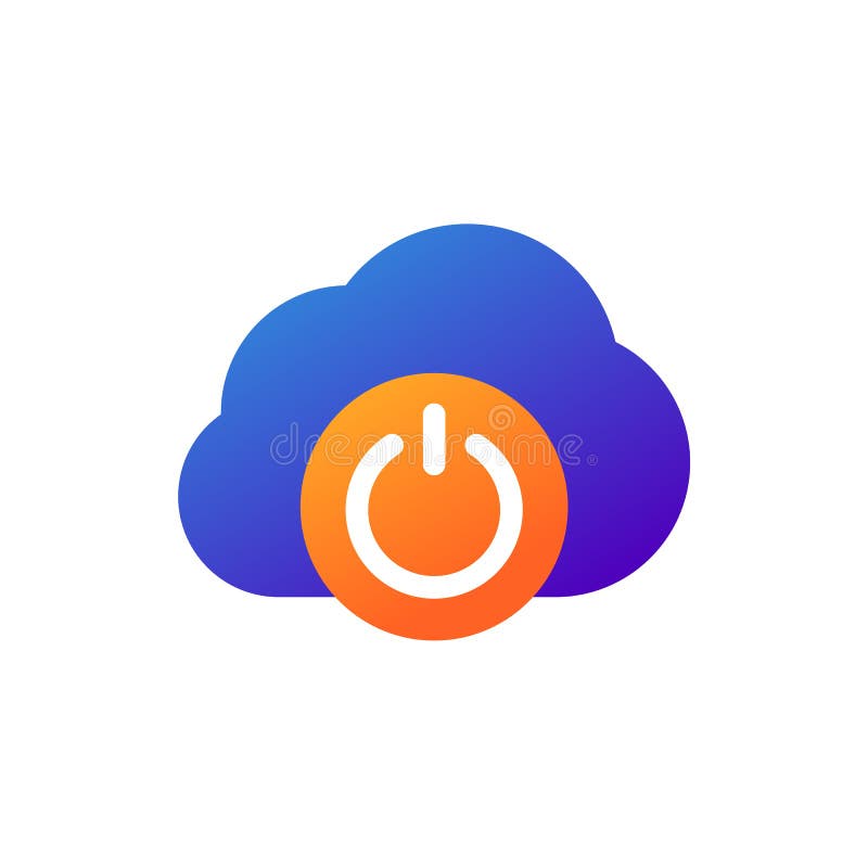 Cloud and off button, vector icon royalty free illustration