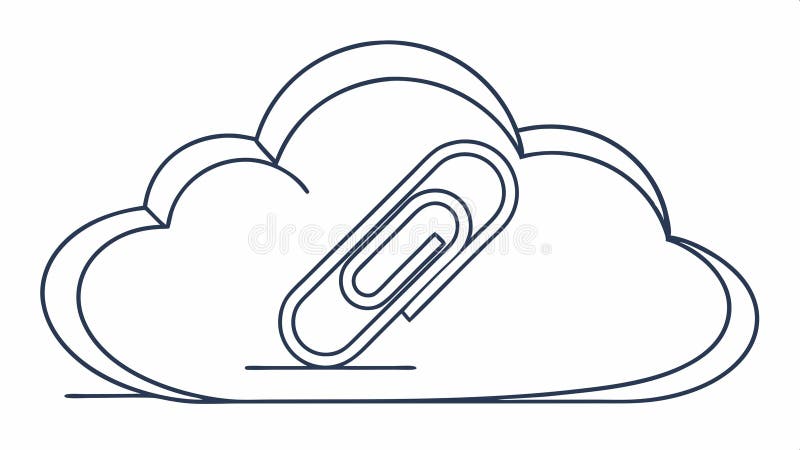 Cloud paperclip icon, file attachment, cloud storage, attach symbol vector design Generative AI vector illustration