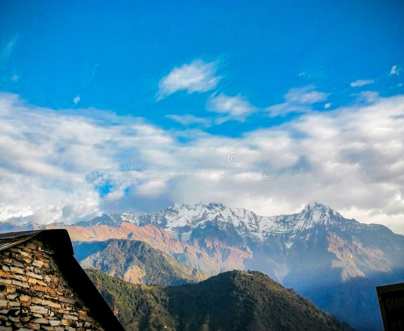 Cloud patterns and hills. Beautiful view of mountain range from Ghanduk, NEPAL