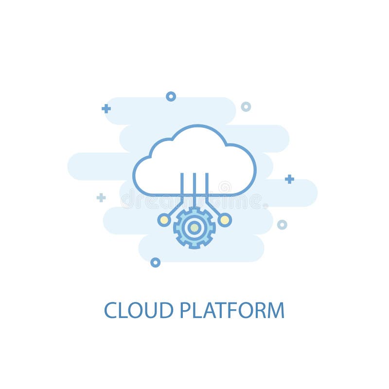 Cloud platform line concept. Simple line royalty free illustration