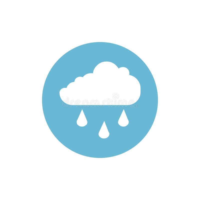 Cloud rain icon rain blue button Stock Vector illustration isolated on white background royalty free illustration
